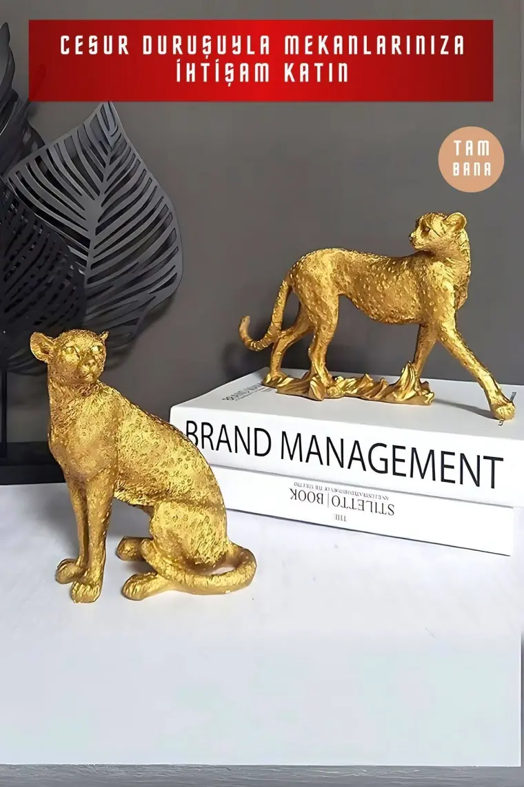 Tambana Gold Heykel Dekoratif Süs Eşyası Dekoratif Masa Süsü Salon Aksesuarları Model 33