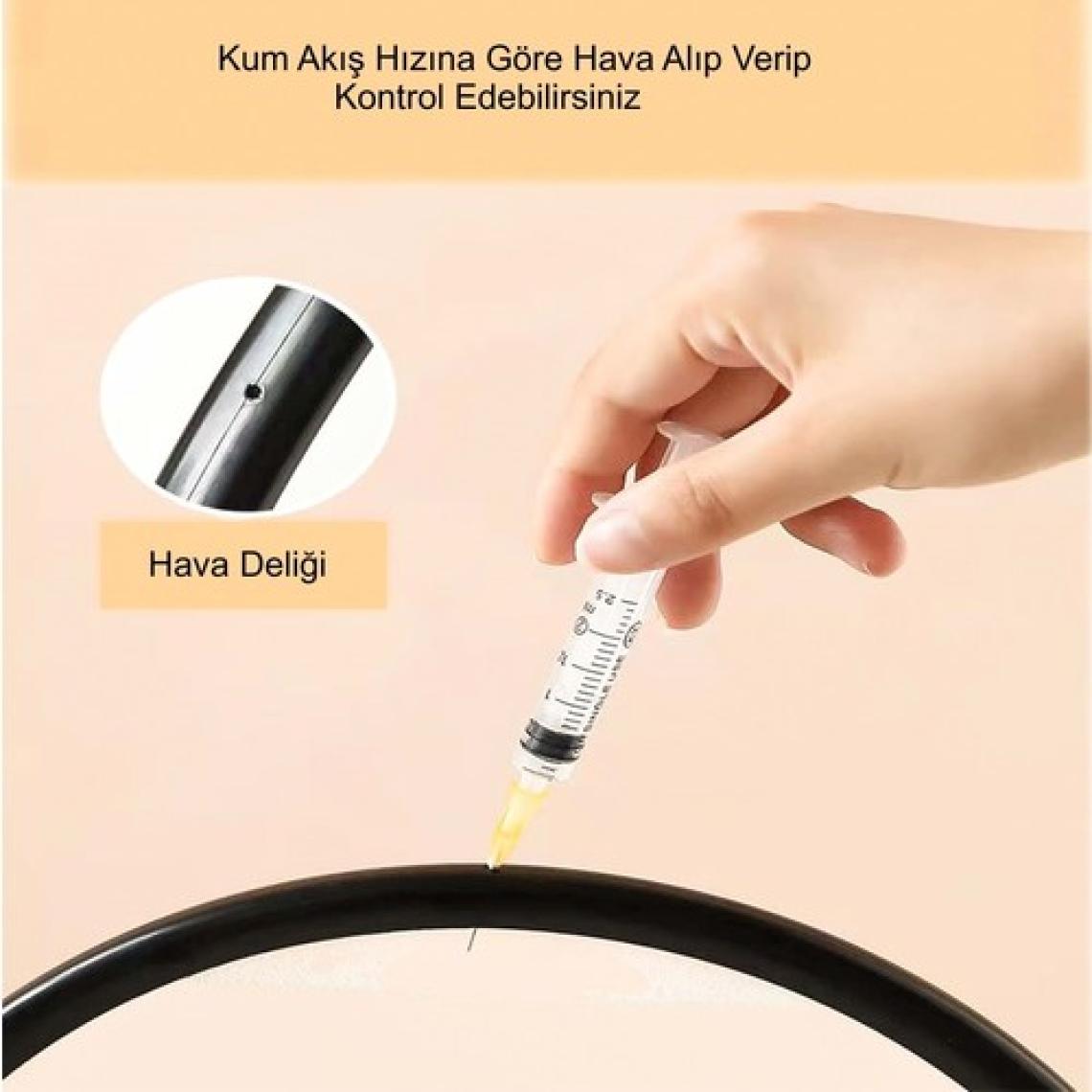 Hymark Hareketli 3D Kum Saati 30CM Büyük Boy Mavi Yuvarlak 12INCH Cam Dekoratif Sanatsal Rahatlatıcı