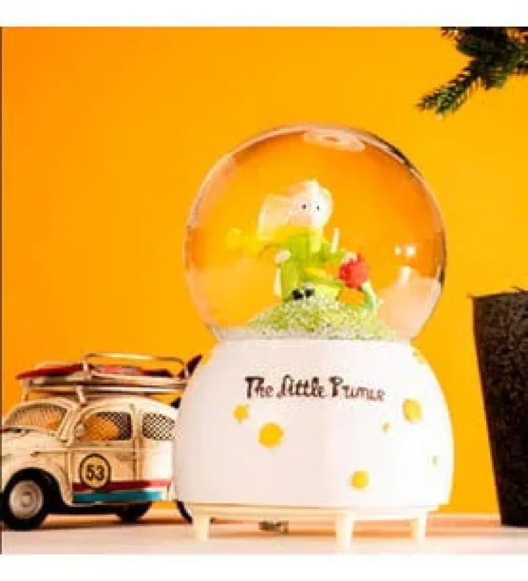 Mobgift Le Petit Prince/Küçük Prens Mini Boy Kar Küresi (Beyaz)