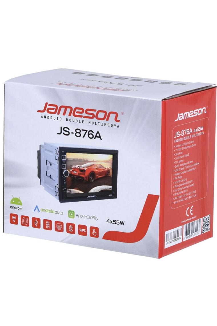 4x55 W Car Play Navigasyon Android 12 Double Multimedya Oto Teyp Js-876a