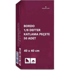 Omnisoft 40X40 cm 1/8 Defter Katlama Servis Peçetesi 50 Adet Bordo