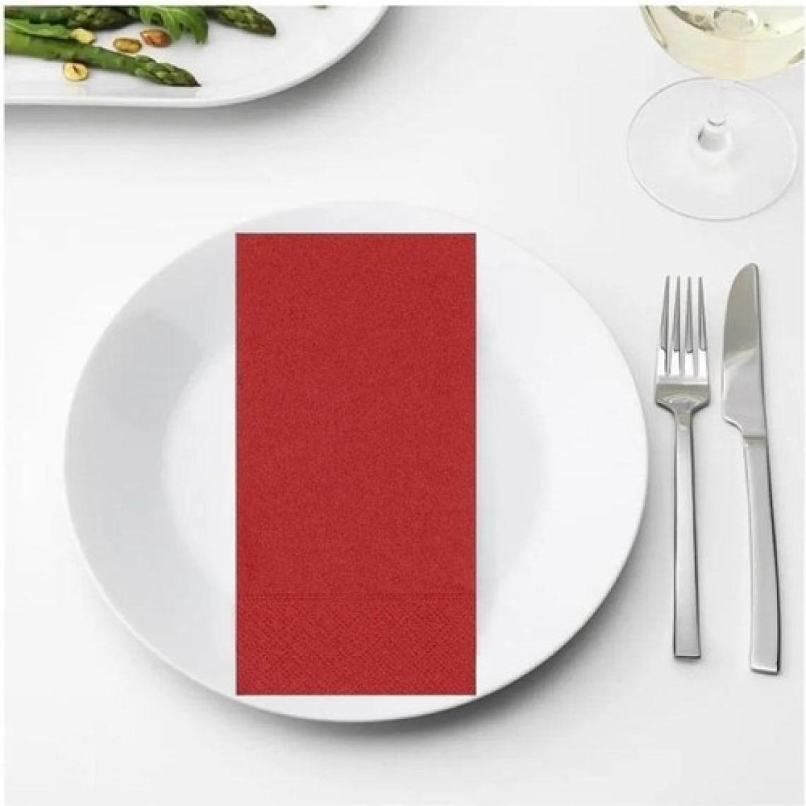 Omni 1/8 Garson Katlama Servis Peçetesi Kırmızı 33 x 33 cm 100 Adet