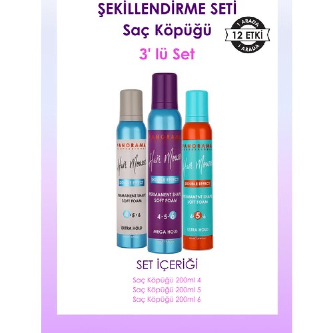 Panorama Professional Şekillendirme Seti / Saç Köpüğü 3'lü Set 200MLX3
