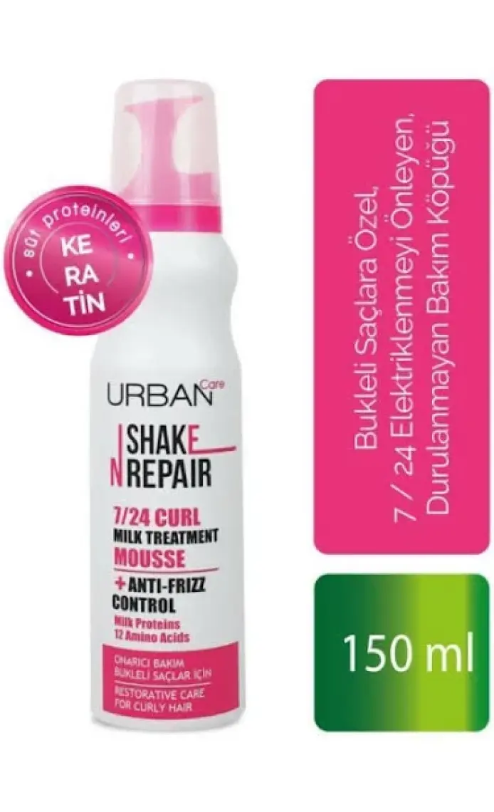 URBAN Care Shake N Repair 7/24 Bukleli Saçlar için Onarıcı Bakım Köpüğü - 150 ml