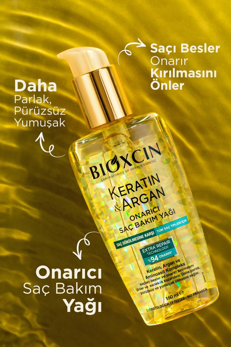 Keratin Argan Onarıcı Saç Bakım Yağı 150 ml Yıpranmış Ve Hasar Görmüş Saçlar