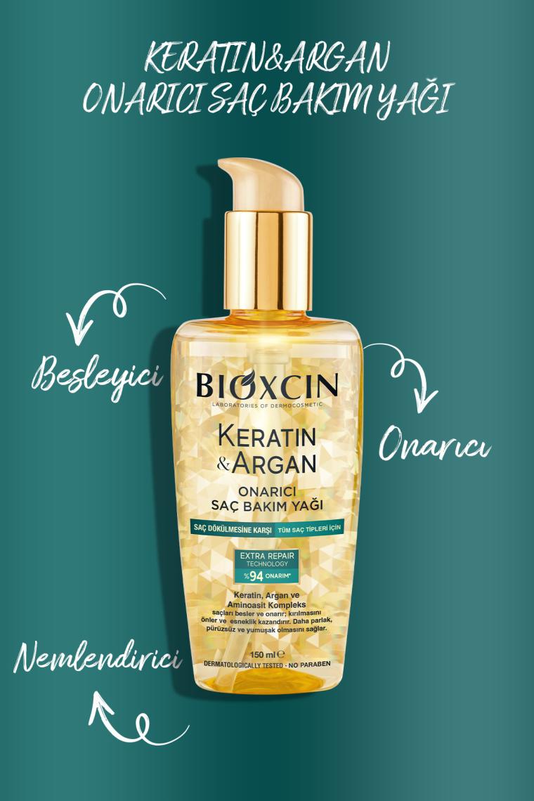 Keratin Argan Onarıcı Saç Bakım Yağı 150 ml Yıpranmış Ve Hasar Görmüş Saçlar