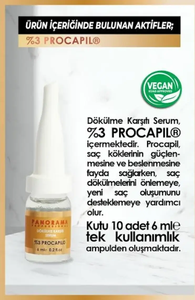 Panorama Professional Ampul Serum (6 Ml*10 Adet) /procapil Içerikli -VEGAN - SÜLFATSIZ