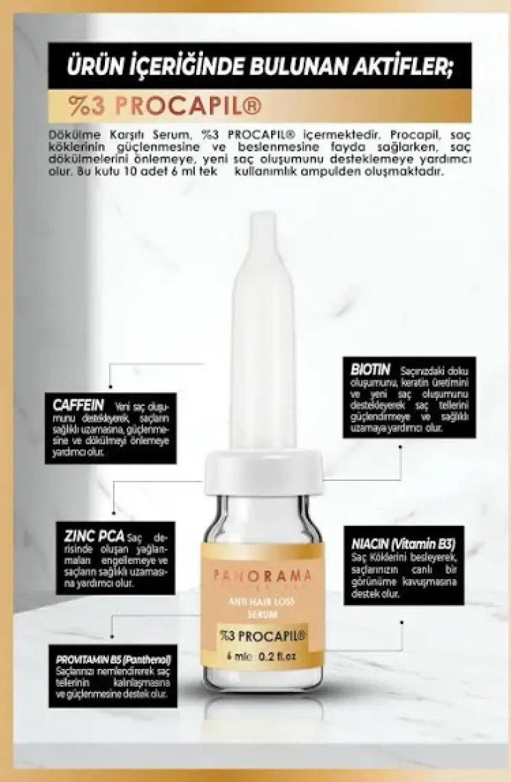 Panorama Professional Ampul Serum (6 Ml*10 Adet) /procapil Içerikli -VEGAN - SÜLFATSIZ