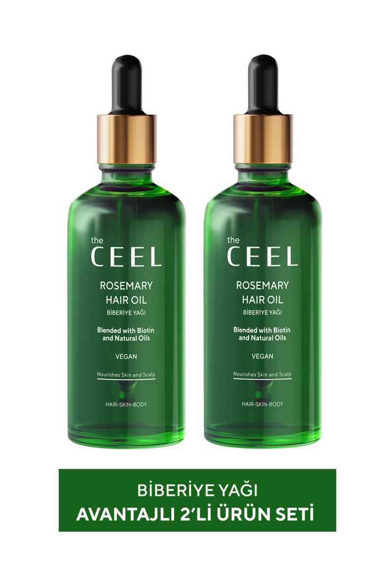 The Ceel 2'li Biberiye Yağı ve Doğal Yağlar ile Güçlü Formül Biotin Özlü Saç Bakımı 50 ml