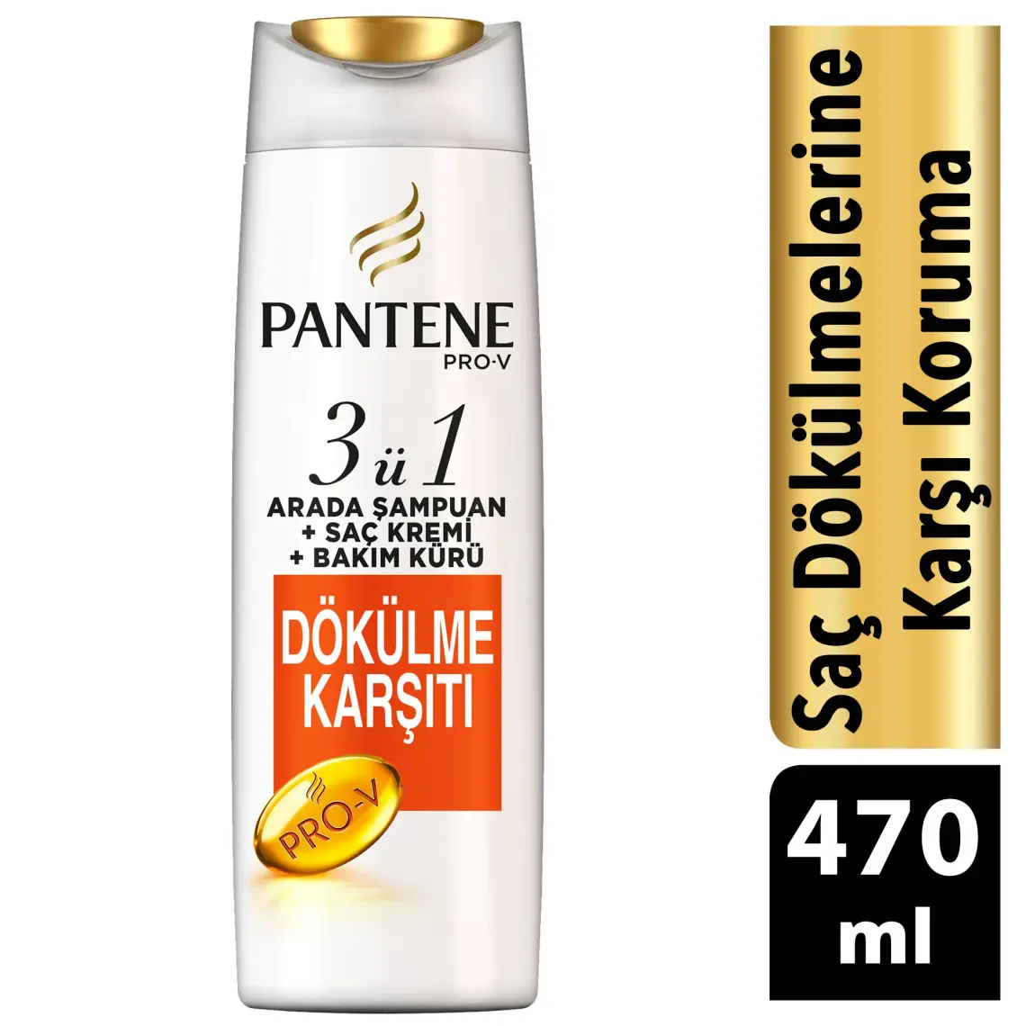 Pantene Saç Dökülmelerine Karşı Etkili 470 ml 3'ü 1 Arada Şampuan ve Saç Bakım Kremi