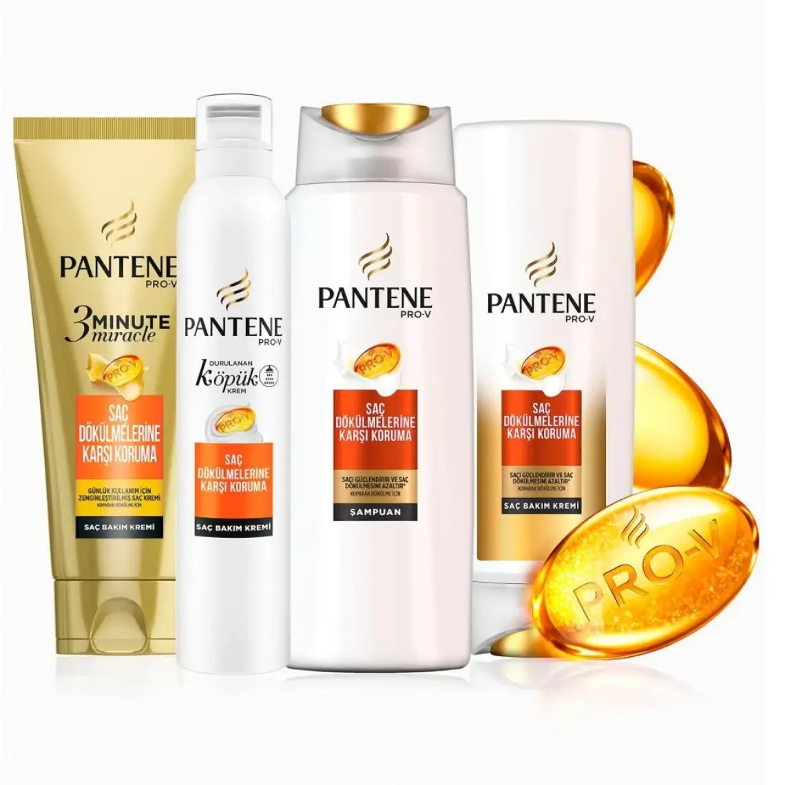 Pantene Saç Dökülmelerine Karşı Etkili 470 ml 3'ü 1 Arada Şampuan ve Saç Bakım Kremi