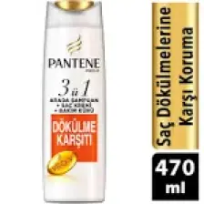 Pantene Saç Dökülmelerine Karşı Etkili 470 ml 3'ü 1 Arada Şampuan ve Saç Bakım Kremi