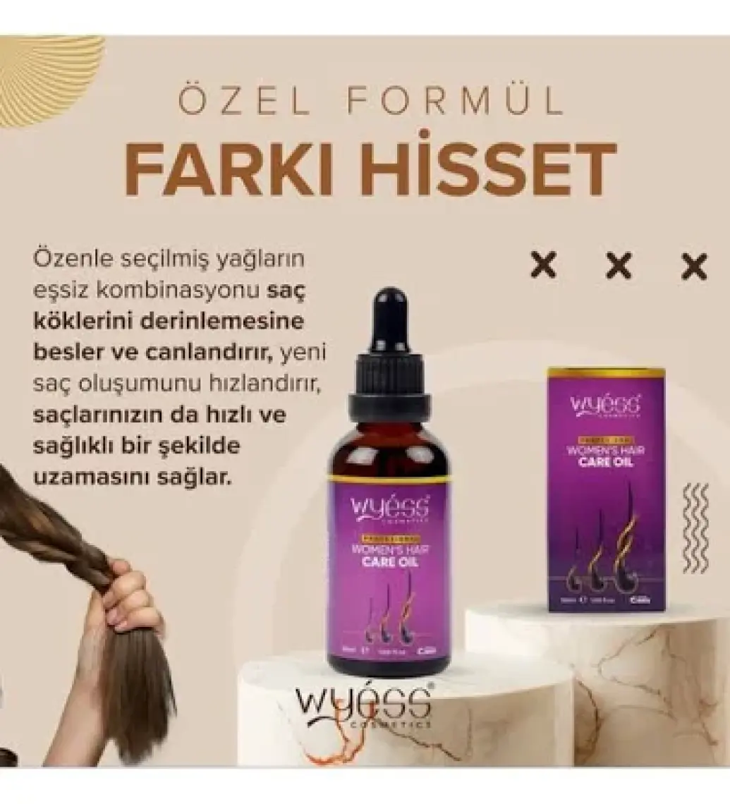 Wyess Kadınlara Özel Saç Bakım Yağı Yeni Saç Teli Çıkaran Kenevir Yağı 50 ml