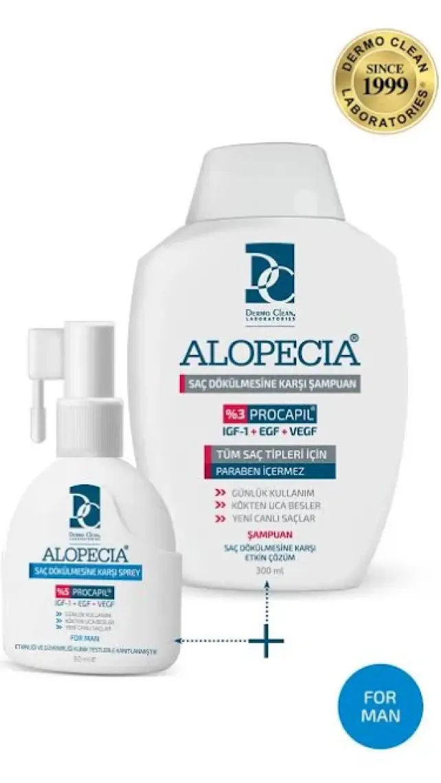 Alopecia Procapil ve IGF İçerikli Serum ve Şampuan Seti (ERKEK)