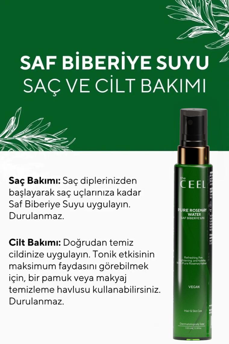 The Ceel Biberiye Suyu Dökülme Karşıtı ve Hızlı Saç Uzatma Etkili Saf Saç Toniği 100 ml