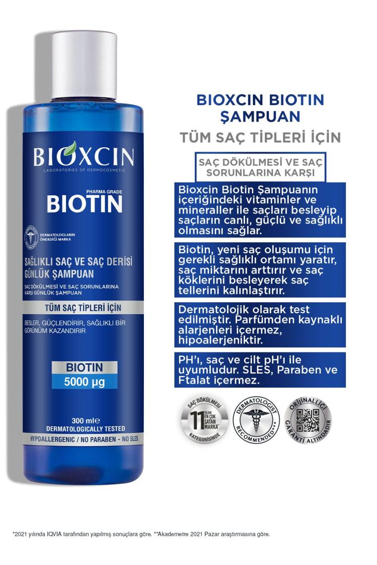 Biotin Şampuan 300 ml Tüm Saç Tipleri Hassas Saç Derisi