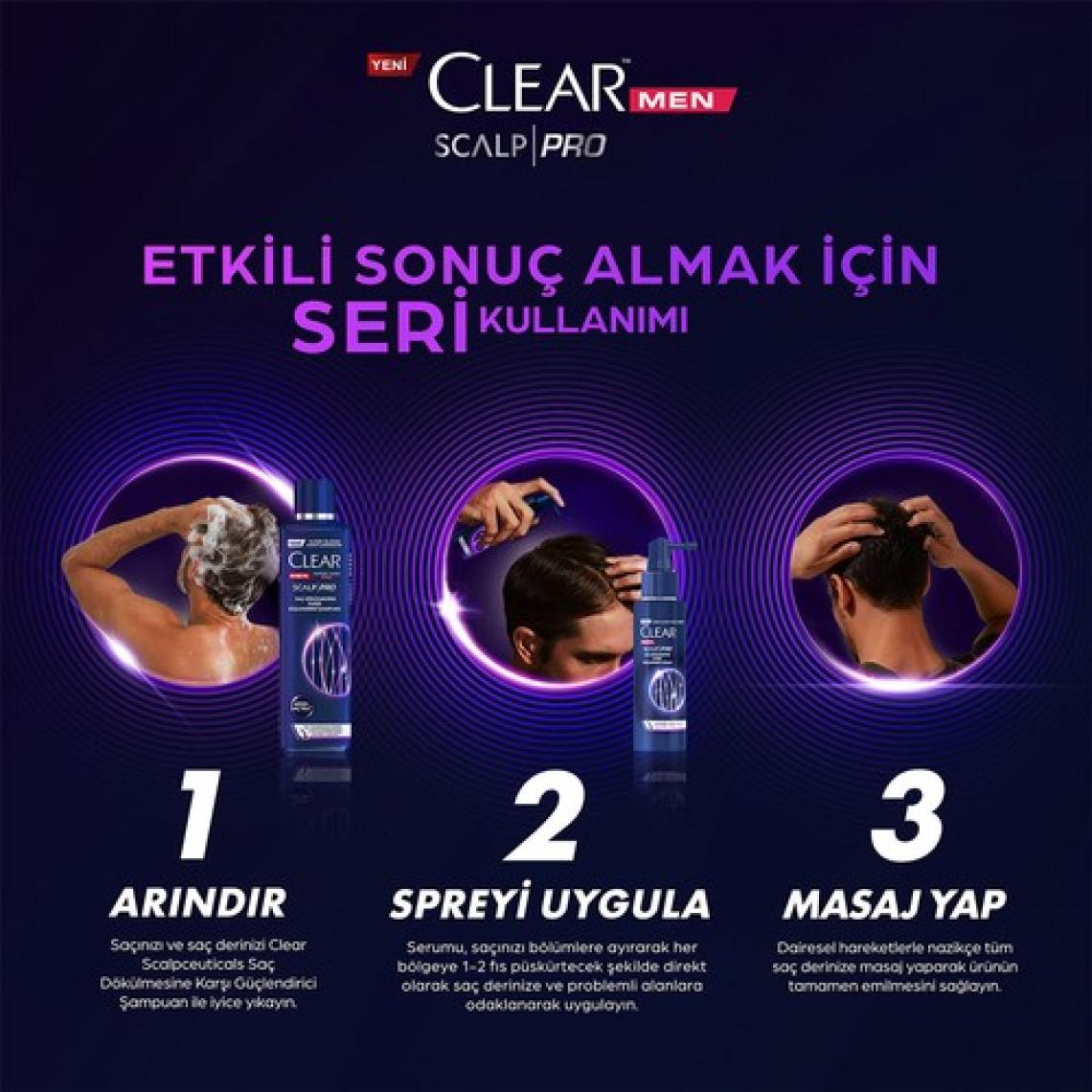 Clear Men Scalp Pro Güçlendirici Serum Saç Dökülmesine Karşı 70 ml