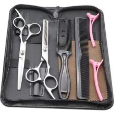 Valkyrie 6 Parça Smith Chu 6.0 Inch 17 cm Profesyonel Deri Çantalı Kuaför Berber Saç Bıyık Makas Seti