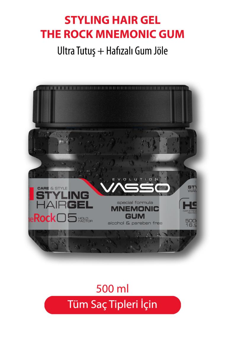 24 Saat Ekstra Güçlü Tutuşlu Hafızalı Saç Jölesi The Rock Ultra Hold Şekillendirici Gum Jel 500 ml