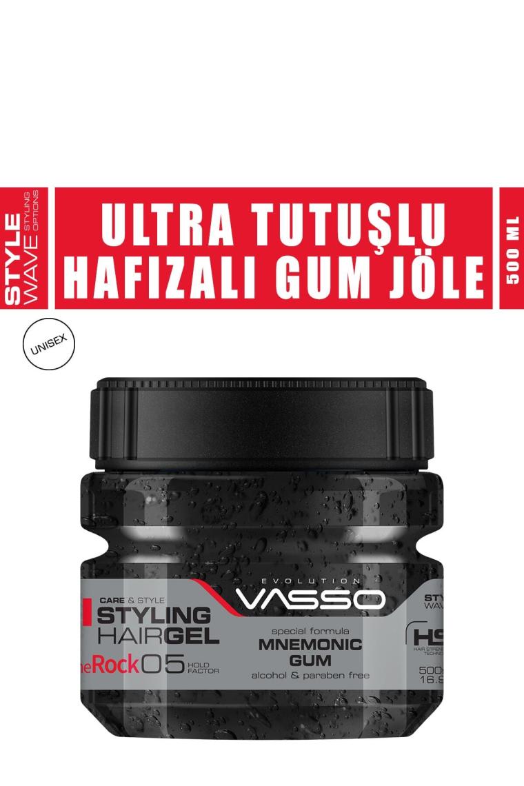 24 Saat Ekstra Güçlü Tutuşlu Hafızalı Saç Jölesi The Rock Ultra Hold Şekillendirici Gum Jel 500 ml