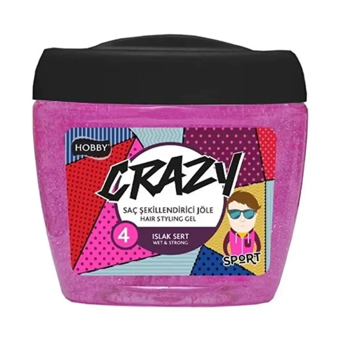 Hobby Crazy Head Saç Şekillendirici  Jöle Sert 700 Ml  Şeffaf, Günlük Kullanım için Uzun Süreli Fiksasyon
