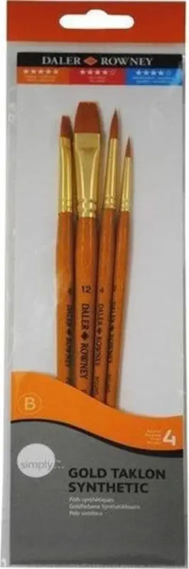 Daler Rowney Synthetic Gold Taklon 4'lü Fırça Seti 216920401