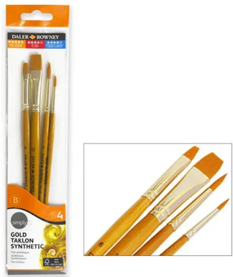 Daler Rowney Synthetic Gold Taklon 4'lü Fırça Seti 216920401