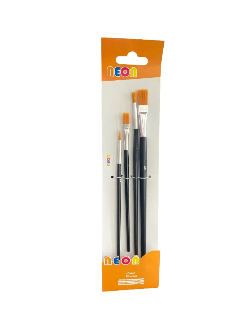 Maxx Neon Plus Fırça Seti HKD-140 4’lü Yağlı - Akrilik - Guaj
