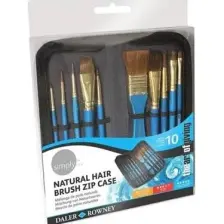 Daler Rowney Simply Natural Hair Sulu Boya Fırça Seti Çantalı 10'lu
