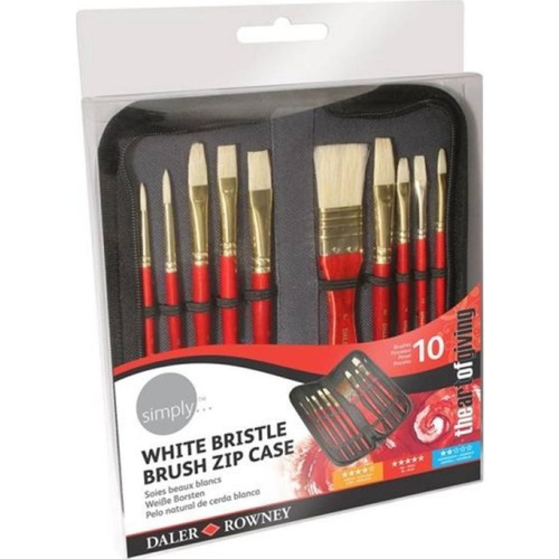 Daler Rowney Simply White Bristle Yağlı Boya Fırça Seti Çantalı 10'lu