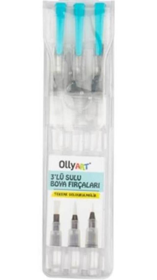Olly Art LN-3103 Doldurulabilir Sulu Boya Fırçaları 3'lü