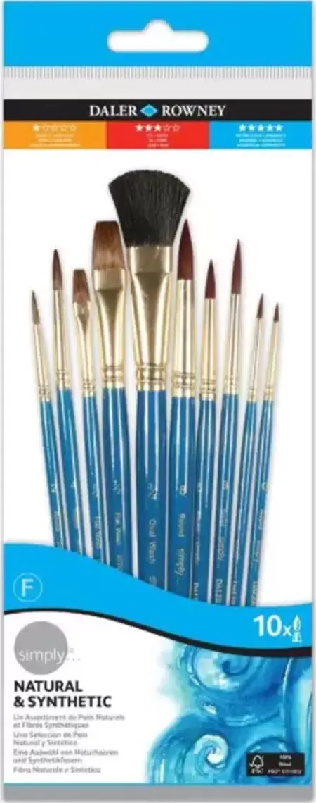Daler Rowney Deve Kili 10'lu Fırça Seti Kısa Sap / 216910110