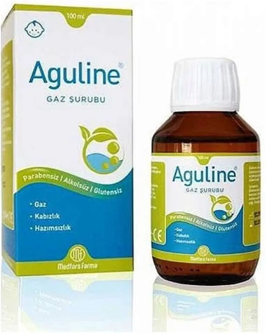 Aguline Bitkisel Gaz Şurubu 100 Ml - Rezene, Zencefil, Anason, Dereotu, ve Kimyon Yağları İçeren Şurup