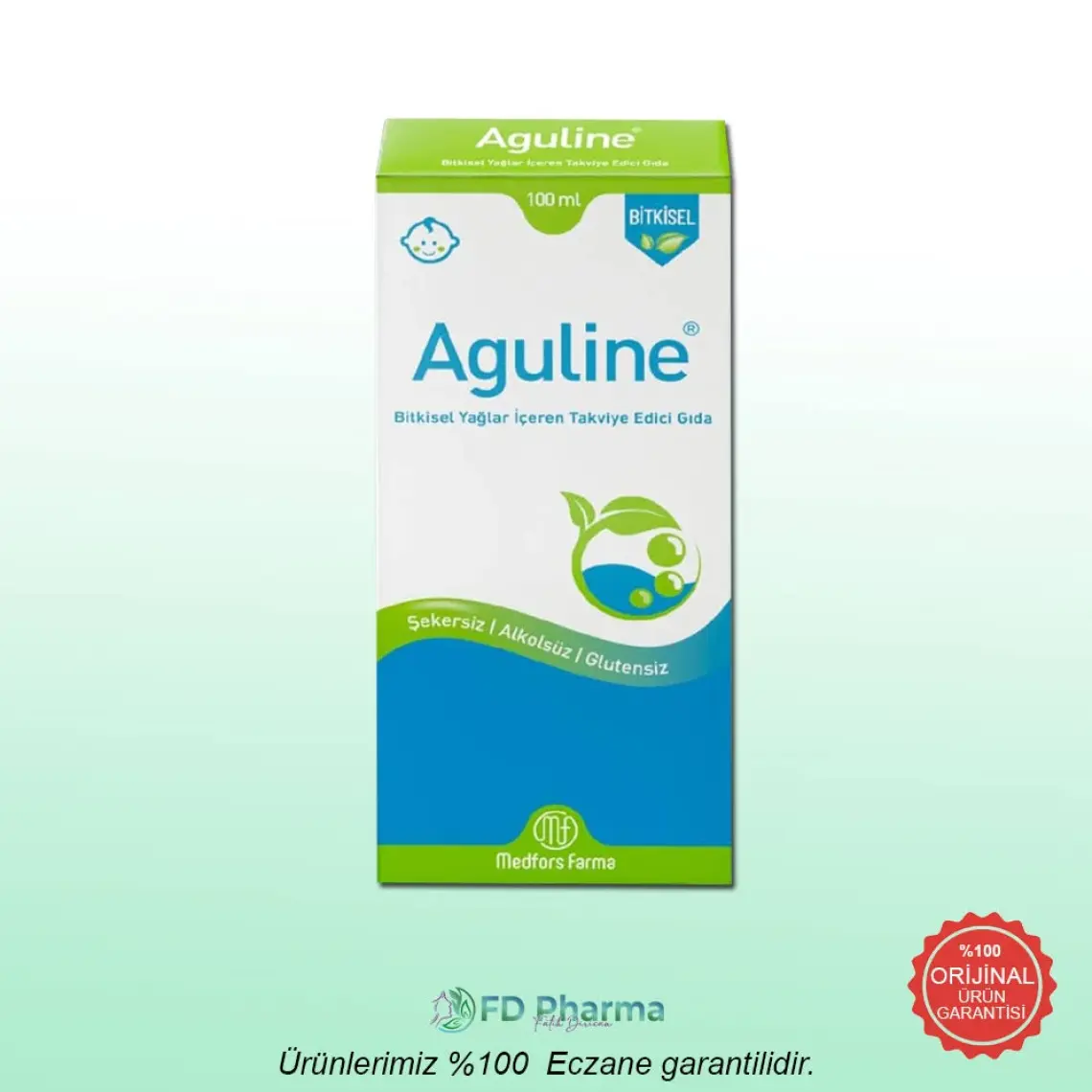 Aguline Bitkisel Gaz Şurubu 100 Ml - Rezene, Zencefil, Anason, Dereotu, ve Kimyon Yağları İçeren Şurup