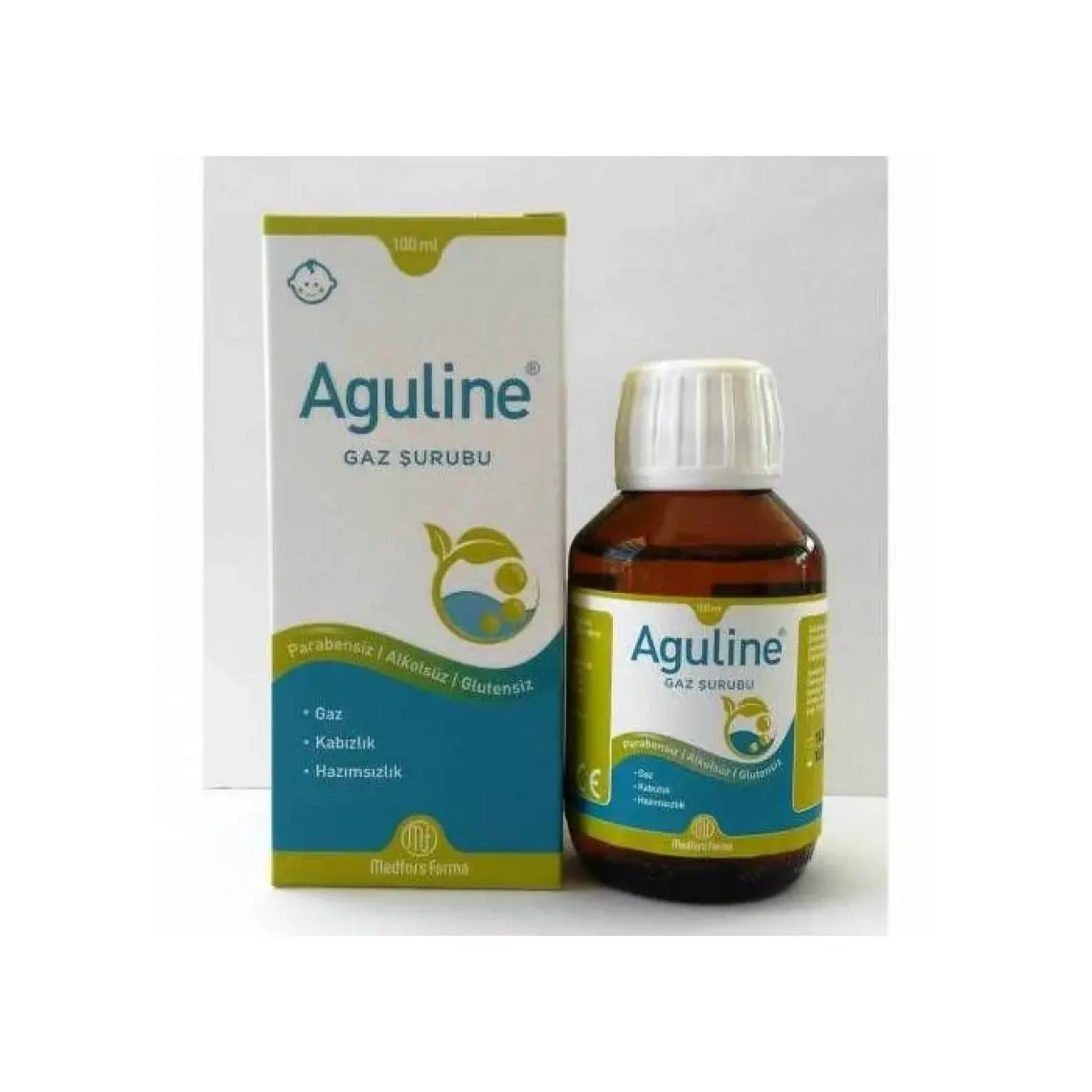 Aguline Bitkisel Gaz Şurubu 100 Ml - Rezene, Zencefil, Anason, Dereotu, ve Kimyon Yağları İçeren Şurup