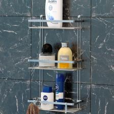 Üç Katlı Lamalı Banyo Rafı Kancalı Krom Es065h - EGC-97
