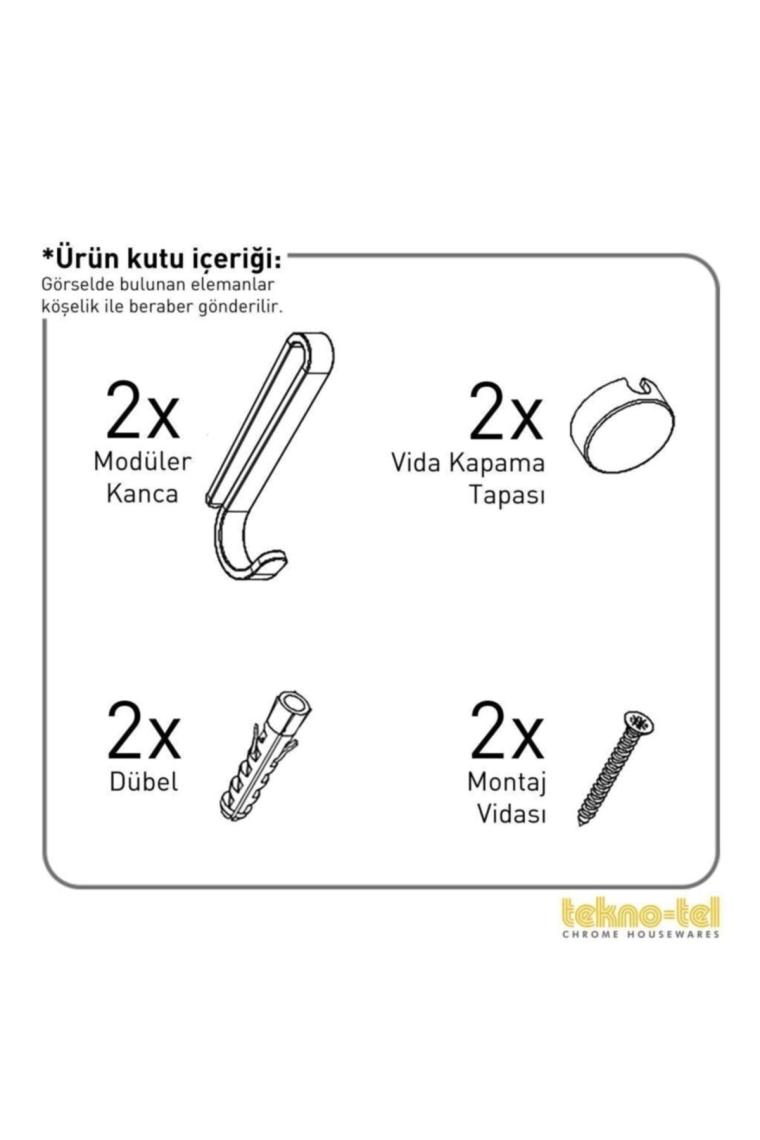 Üç Katlı Lamalı Banyo Rafı Kancalı Krom Es065h - EGC-97