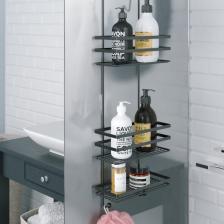ÜÇ KATLI ASMALI BANYO DUŞ RAFI MAT SİYAH LM580
