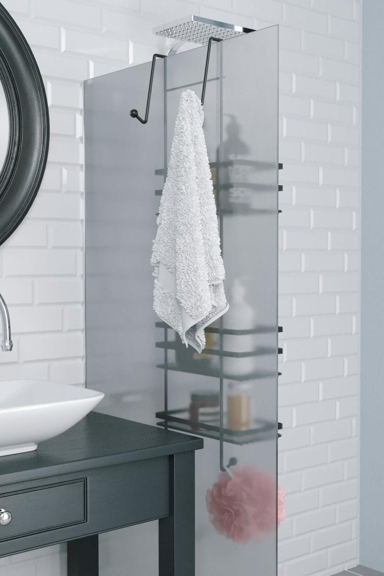 ÜÇ KATLI ASMALI BANYO DUŞ RAFI MAT SİYAH LM580