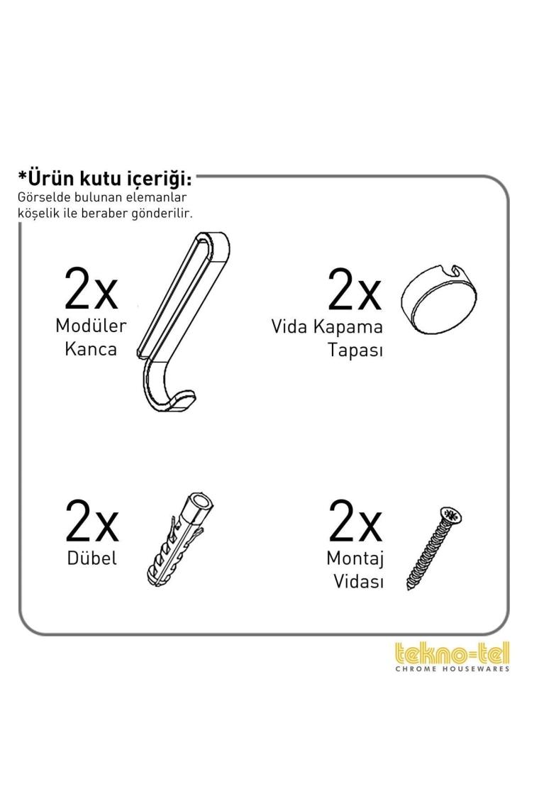 İKİ KATLI KANCALI BANYO RAFI MAT SİYAH LM008H - EGC-111