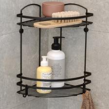 İKİ KATLI KANCALI BANYO RAFI MAT SİYAH LM008H - EGC-111