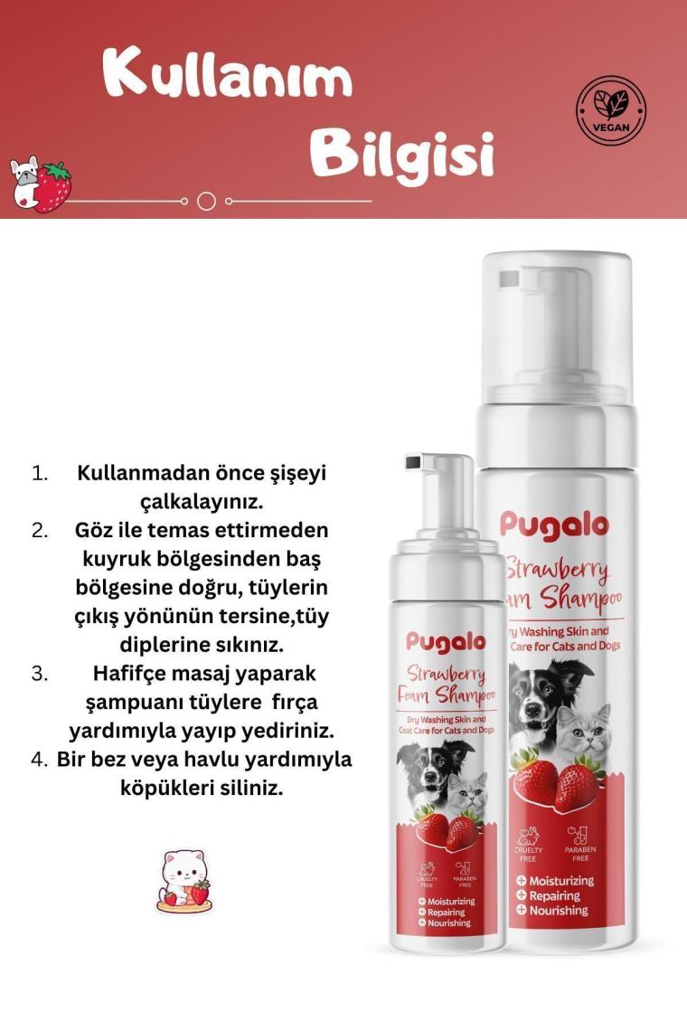 Pugalo Kedi Çilekli Köpük Şampuan