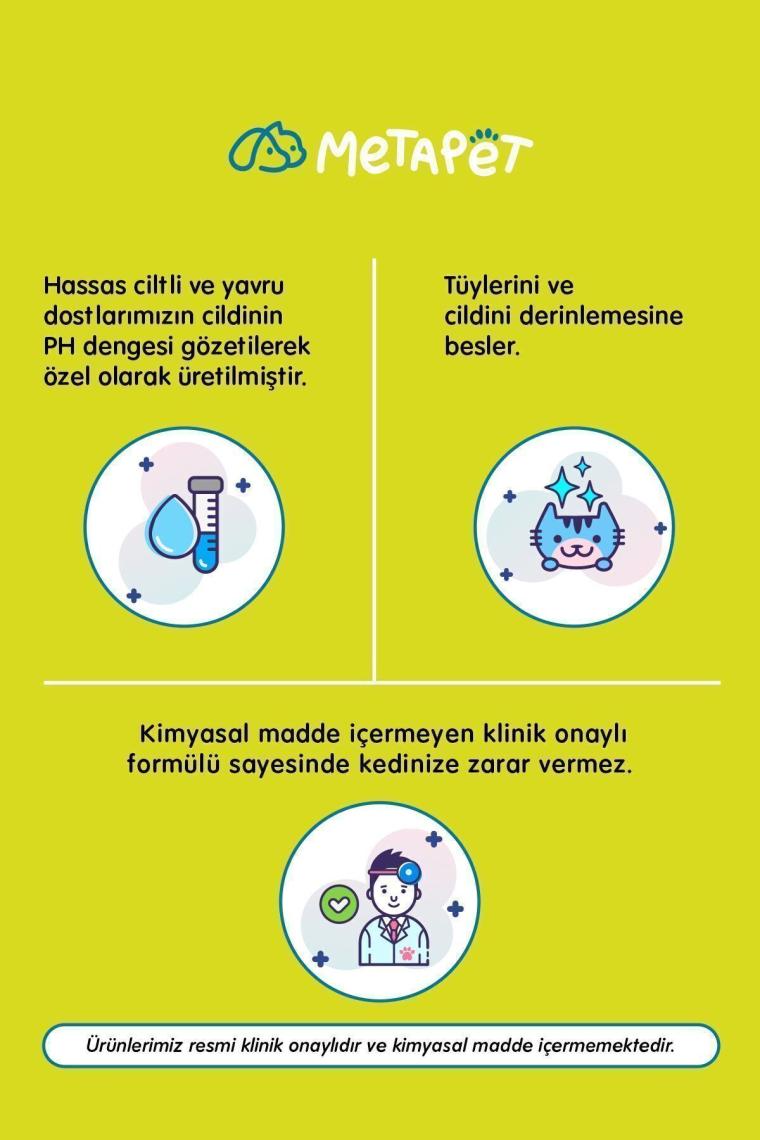 Hassas Ciltli Kediler Için Kuru Şampuan, Doğal Tüy Bakım Ürünü, Durulanmayan Susuz Köpük Yıkama