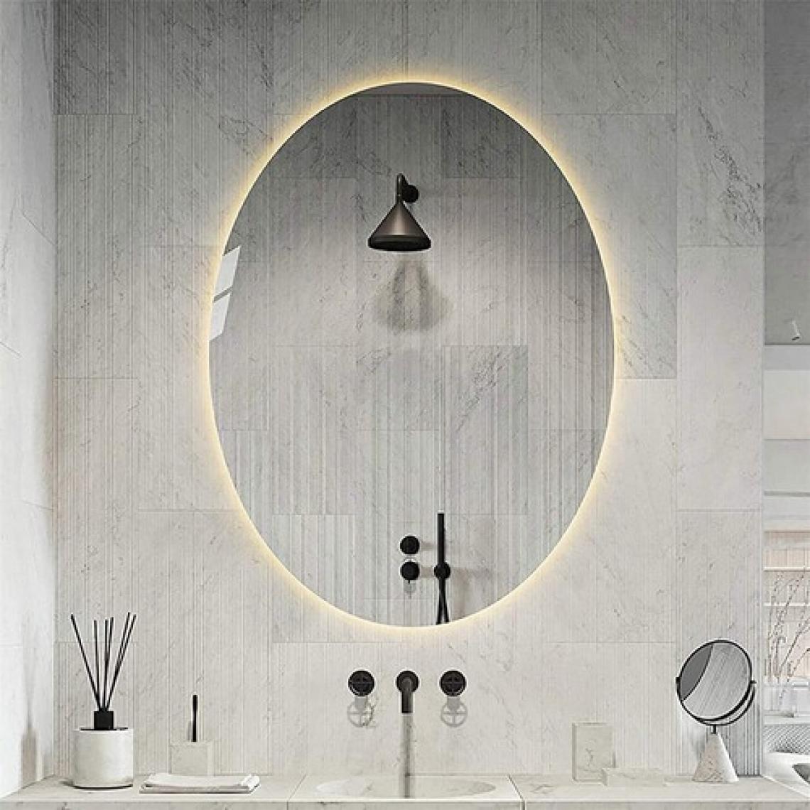 Toprak Dekor 80*60 Elips Ledli Ayna Banyo Aynası