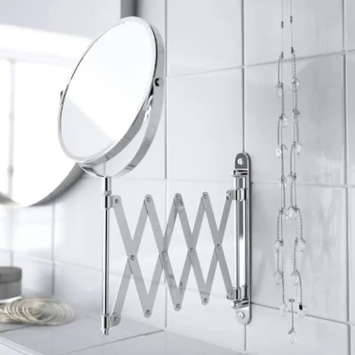 IKEA Frack Ayna  Paslanmaz Çelik, 17 cm Çap, Büyüteçli