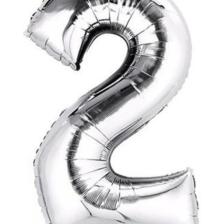 Tatlı Günler Gümüş Folyo Balon 2 Rakamı 100 cm