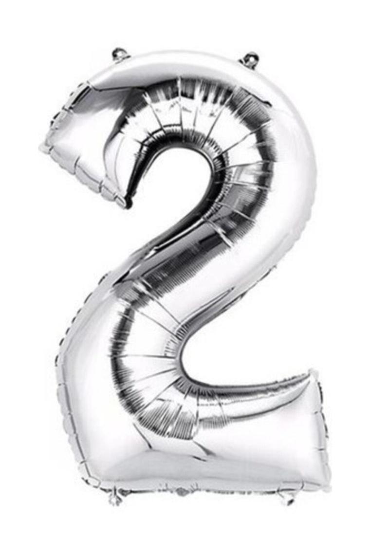 Tatlı Günler Gümüş Folyo Balon 2 Rakamı 100 cm