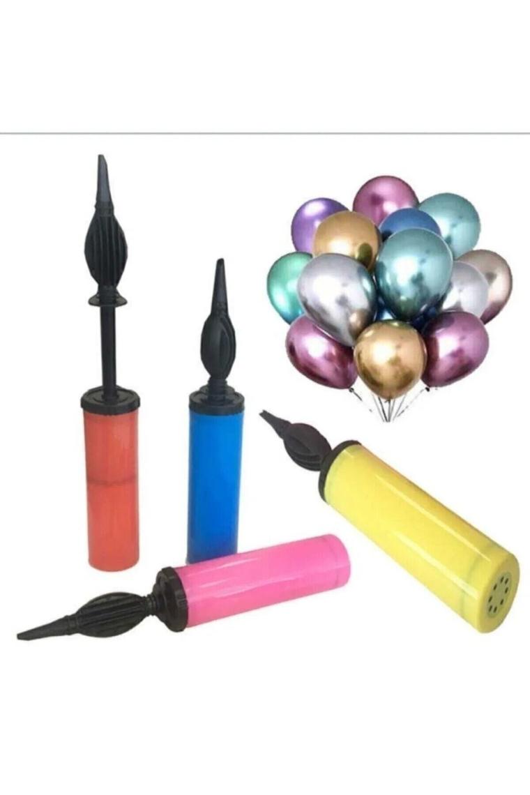 Party Fantasy Balon Şişirme Pompası 1 Adet Renkli Hızlı Balon Pompası
