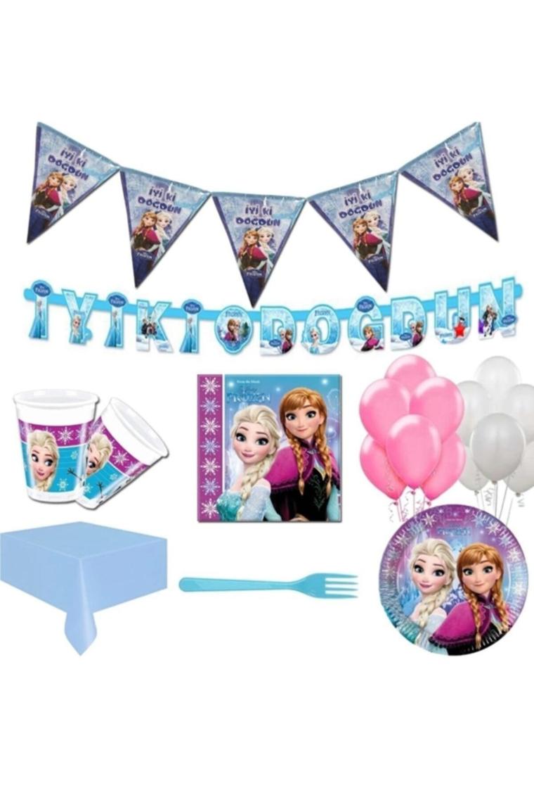 16 Kişilik Frozen & Elsa Doğum Günü Parti Seti Karlar Ülkesi Parti Paketi