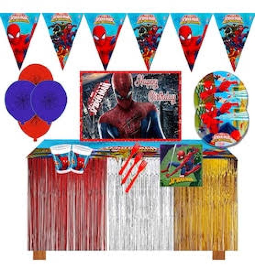 Marvel Spider-Man Örümcek Adam 8 Kişilik Doğum Günü Parti Süsleri Süsleme Seti